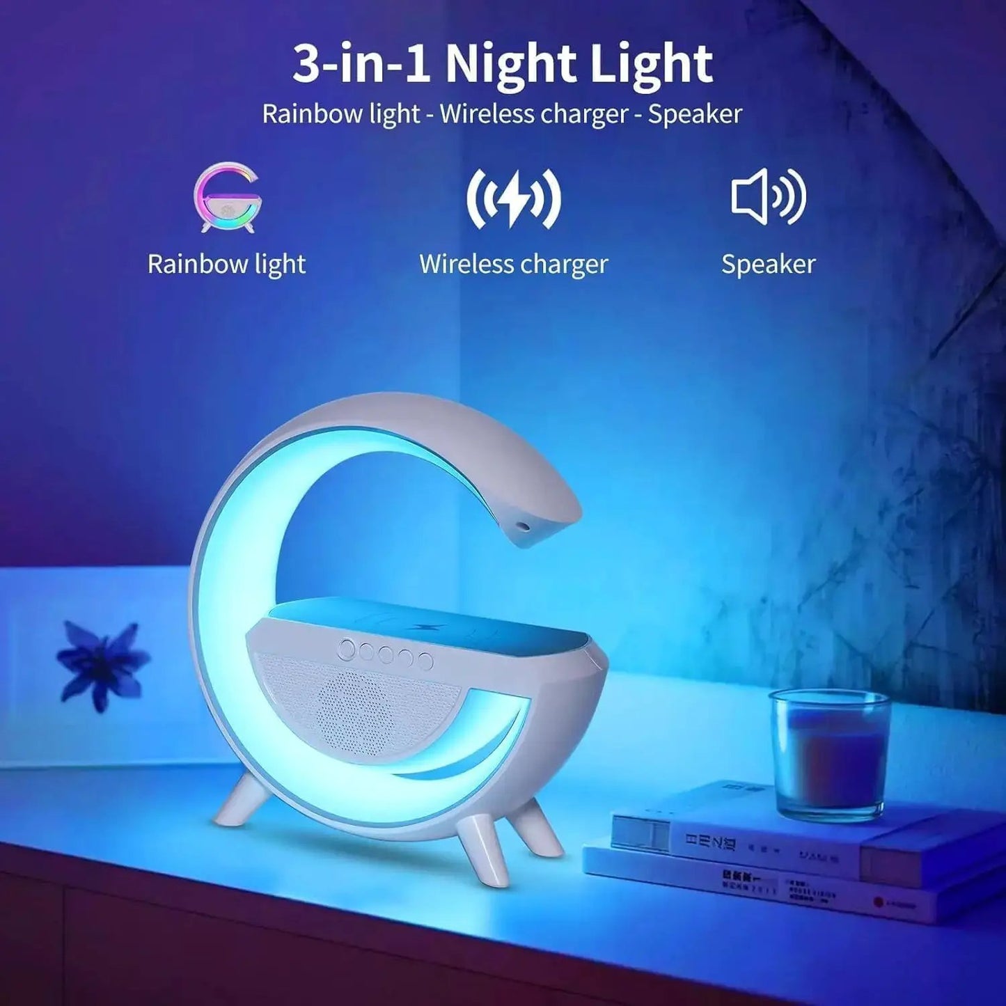 Multifunctional Smart Bluetooth Mini Speaker, Rhythm RGB Lighting, Ambient Light Compatible with Smartphones, High-Quality Sound, an Exquisite Gift Suitable for Girlfriend and Family, Cool Desktop Decoration by All Mart Bristol Ltd