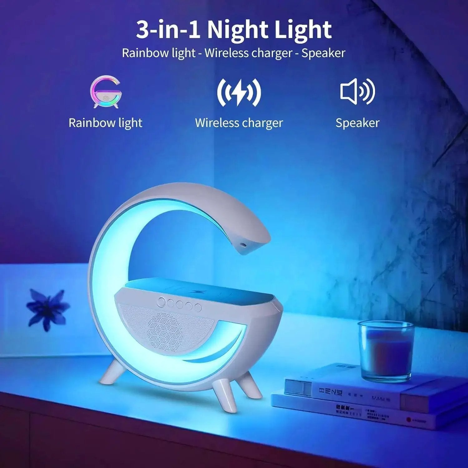 Multifunctional Smart Bluetooth Mini Speaker, Rhythm RGB Lighting, Ambient Light Compatible with Smartphones, High-Quality Sound, an Exquisite Gift Suitable for Girlfriend and Family, Cool Desktop Decoration by All Mart Bristol Ltd