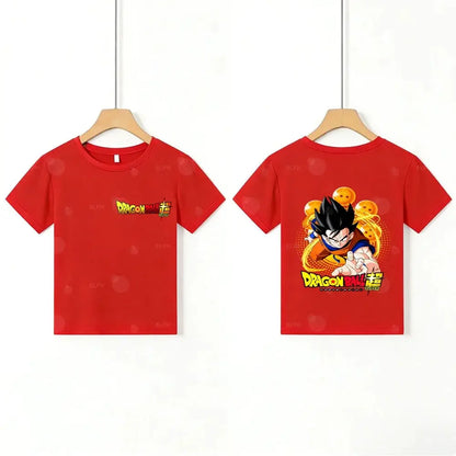Kids T - Shirt Dragon Ball Goku & Great Ape Print, Cartoon Anime - Themed Casual Cotton Tee for Boys Girls, Cool Graphic Childre by All Mart Bristol Ltd