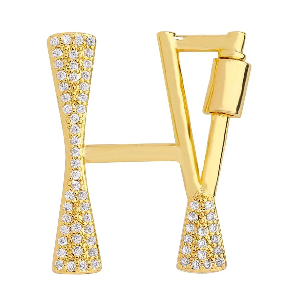 Juya 18K Gold Plated 26 Alphabet Letters Pendant Fasteners Bolt Carabiner Clasps For DIY Women Mesh Chains Name Jewelry Making by All Mart Bristol Ltd