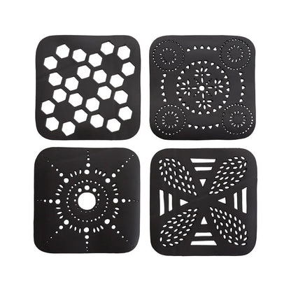 Square Handcrafted Recycled Rubber Coaster - A set of 2 or 4 by Paguro Upcycle