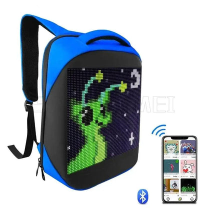 Motorcycle Bags Smart Led Pixel APP Display Screen Intelligent Advertising Business Bag Waterproof Moto Riding Creative Backpack by All Mart Bristol Ltd