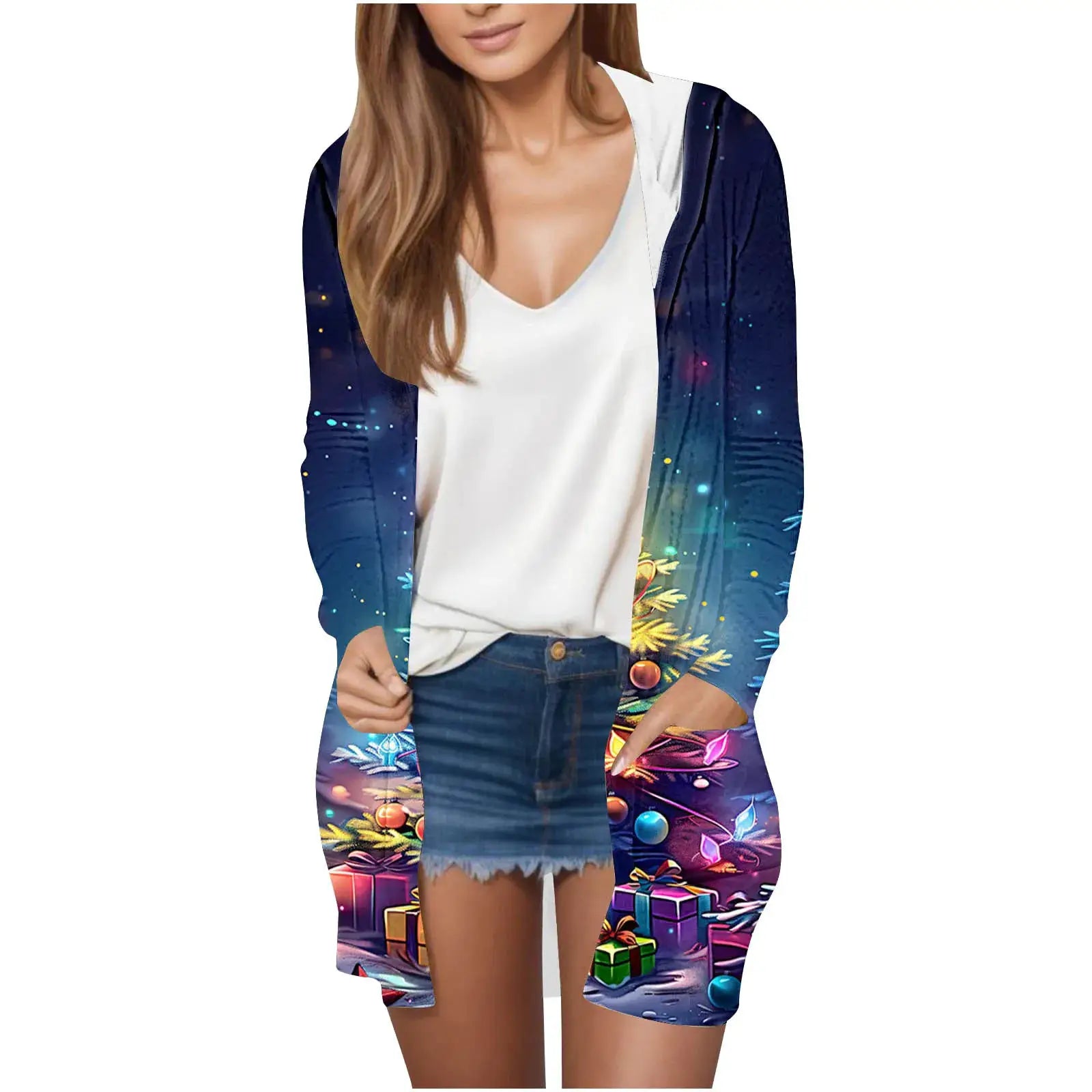 Manufacturer Cross-Border Women's Fashion New Loose Simple Pocket Hooded Cardigan Jacket by All Mart Bristol Ltd