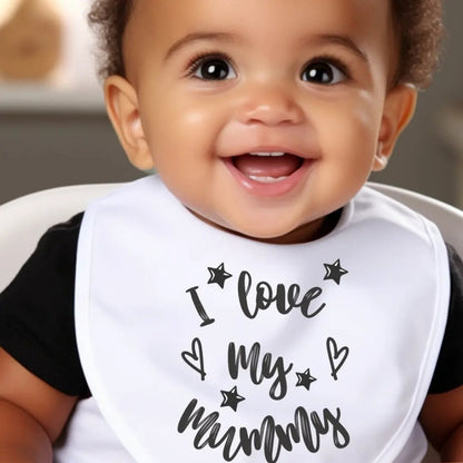 Black & White I Love My Mummy Baby Outfit: Bib, Vest, Baby Grow by Aye Do Gifts