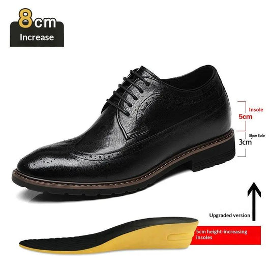 Bullock Men's 8cm Height-increasing Derby Shoes In British Style by Dropshipman