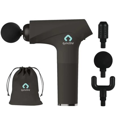 Gymcline Massage Gun Compact Size with 1500mAh Battery & 3 Speed Modes, Grey by Gymcline