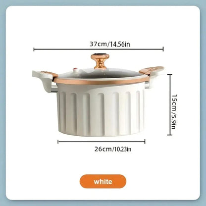Enamel Cooking Pots Large-Capacity Double-Handled Stew Pot Non-Stick Multifunctional Home Pot Suitable Pots for the Kitchen by All Mart Bristol Ltd