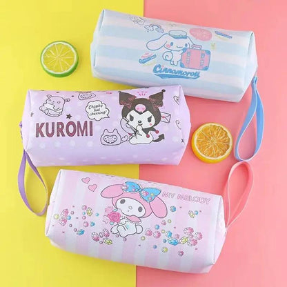 Pencil Case Cinnamoroll Hello Kitty Kuromi Melody Stationery Bag PU Waterproof Pencils Bag Student Pencil Stationery by All Mart Bristol Ltd