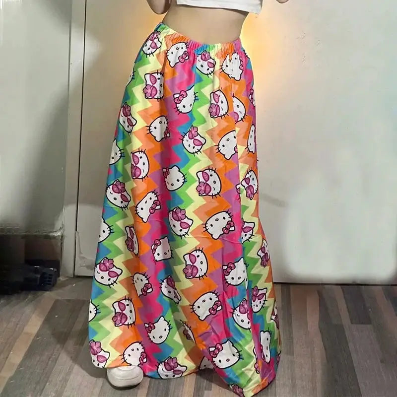 Pajama Pants Anime Kt Cat Rainbow Dopamine Trousers Skirt Cartoon Cute Loose Casual Trousers Cartoon Girl Gift Hello Kitty Loose by All Mart Bristol Ltd
