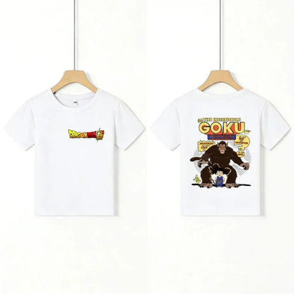 Kids T - Shirt Dragon Ball Goku & Great Ape Print, Cartoon Anime - Themed Casual Cotton Tee for Boys Girls, Cool Graphic Childre by All Mart Bristol Ltd