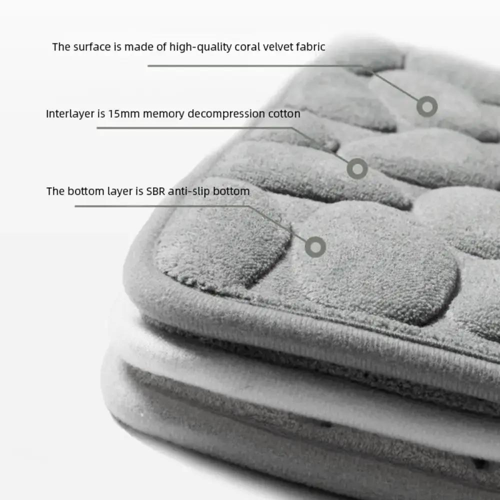 Cobblestone Embossed Bath Mat Non-Slip Carpets Water Absorption Washable Bathtub Floor Rug Shower Doormat Bathroom Decor by All Mart Bristol Ltd
