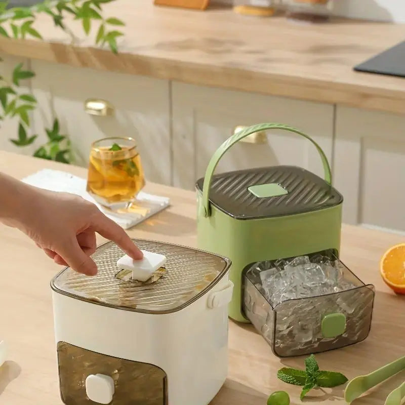 【Fathersdaygift】Handheld Ice Bucket, 48-Cell Ice Cube Tray, Ice Mold, Freezing Tool — Food-Grade, Large-Capacity, Home Press-Type Ice Cube Tray