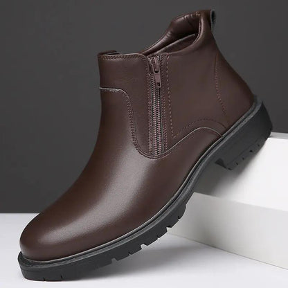 Men's Leather Shoes High-top Leather Casual by Dropshipman