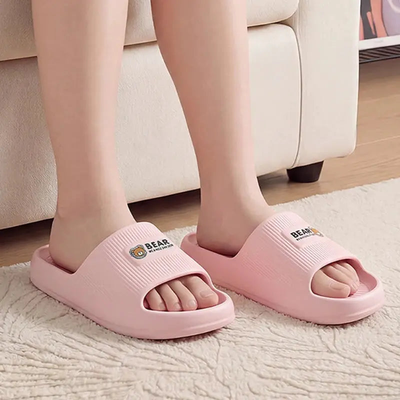 Lightweight Soft Sole Home Slippers Women Indoor Comfortable Platform Cloud Slippers Woman Non Slip Couple Bathroom Slides Shoes by All Mart Bristol Ltd