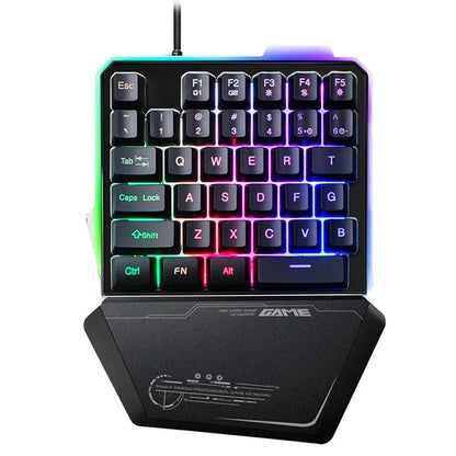 One-handed RGB Mechanical Gaming Keypad by Dropshipman