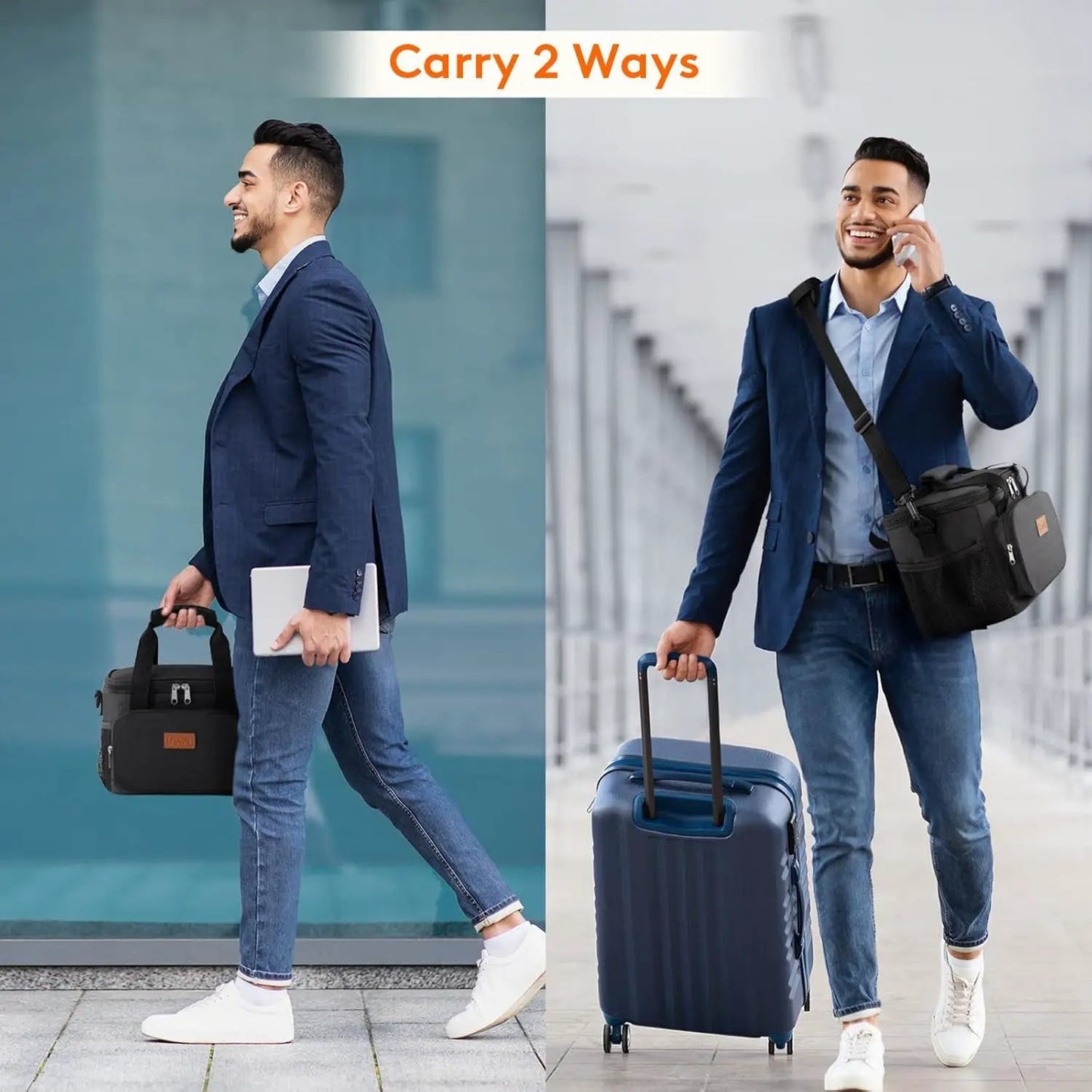 Stylish Black Insulated Lunch Bag - 9L Soft Cooler Tote for Adults, Perfect for 12 Cans by All Mart Bristol Ltd
