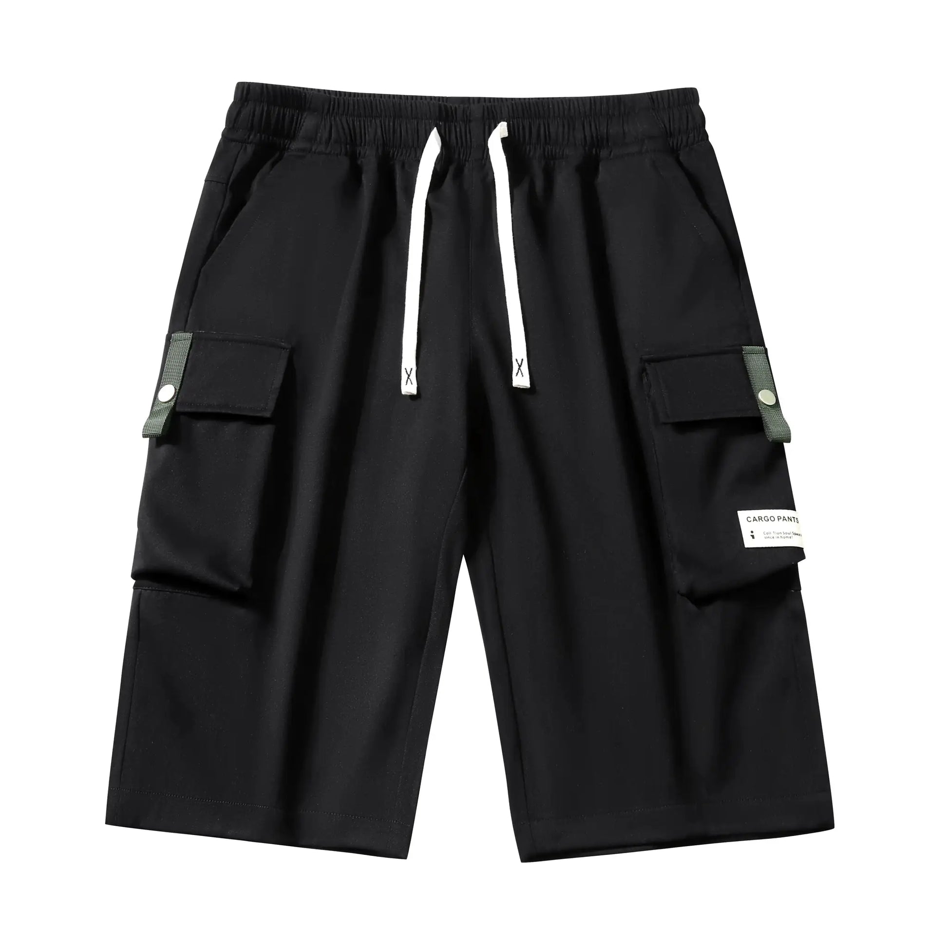 Men'S Summer Casual Cargo Shorts - Elastic Drawstring Waist, Multiple Pockets & Letter Patch Design, Regular Fit Mid-Rise Non-Stretch Fabric for Daily Wear & Leisure Activities, Nontransparent Fabric, Menswear, Minimalist Tiktokshopspringglowup by All Mart Bristol Ltd