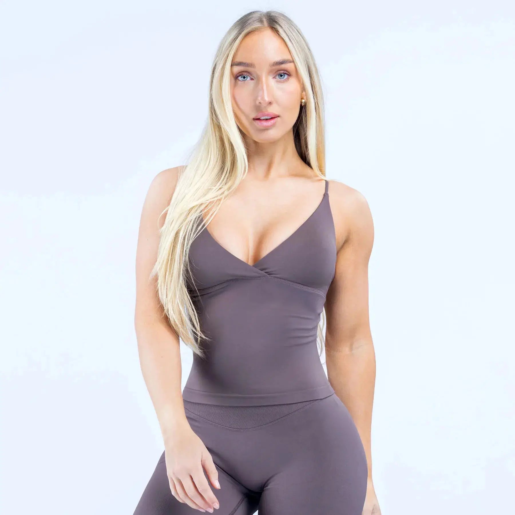 High Elasticity with Chest Pad, Full Matte Nylon, Thin Shoulder Beautiful Tight Body, Long Vest, Seamless Fitness Comfortable. by All Mart Bristol Ltd