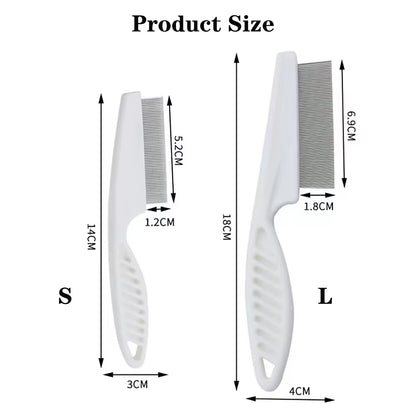 1Pcs Pet Flea Comb Cat/Dog Beauty Comb Stainless Steel Portable Pet Specific Dense Tooth Hair Removal Massage Cleaning Supplies