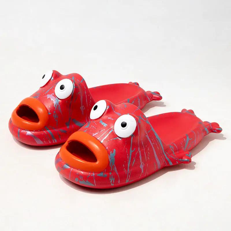 Summer Interior Home Lovely Bathroom Cartoon EVA Couple Slippers by Dropshipman