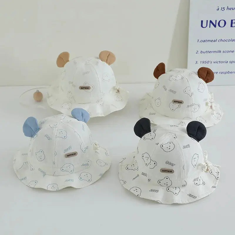 Cartoon Baby Fisherman Hat Cute Children Sunshade Basin Cap 3-12Month Infants Bowl Caps Soft Cotton Toddler Sunscreen Visors by All Mart Bristol Ltd