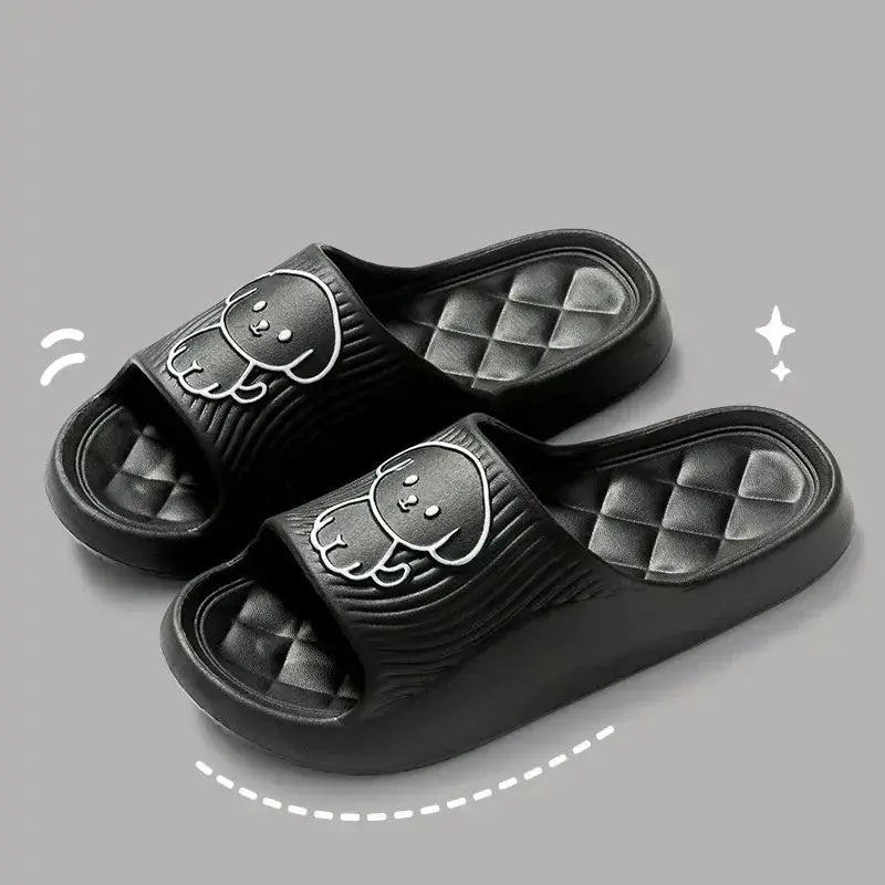 Cute Carton Slippers Bathroom Slippers Cloud Cushion Slides Summer Soft Thick Platform Home Men Indoor Non-slip Flat Flip Flops by All Mart Bristol Ltd