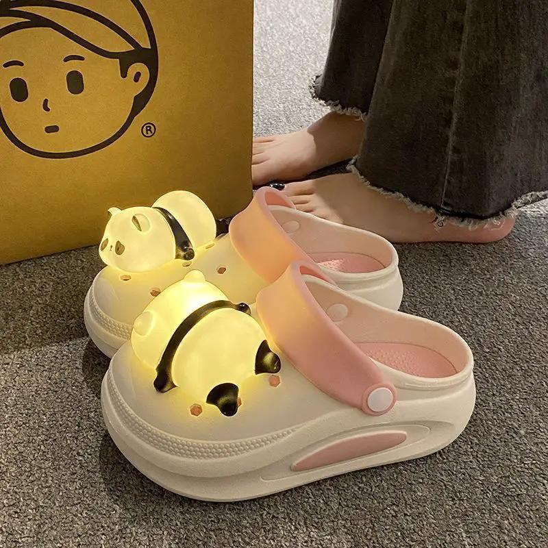 New Spring And Summer Anti-slip Platform Panda Light Hole Shoes For Women by Dropshipman