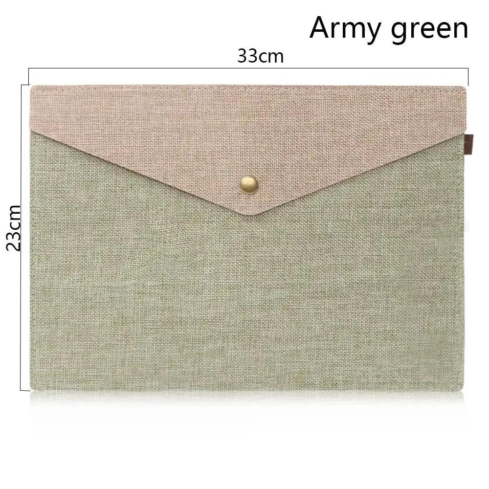 1PC A4/A5 Imitation Linen Big Capacity Document Bag Simple Canvas Felt File Bag Briefcase File Folders Office School Supplies by All Mart Bristol Ltd