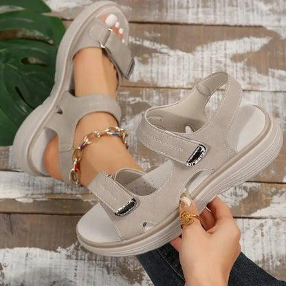 Casual Velcro-design Sandals Summer Comfortable Fish Mouth Sports Sandals Women Lightweight Beach Shoes by Dropshipman