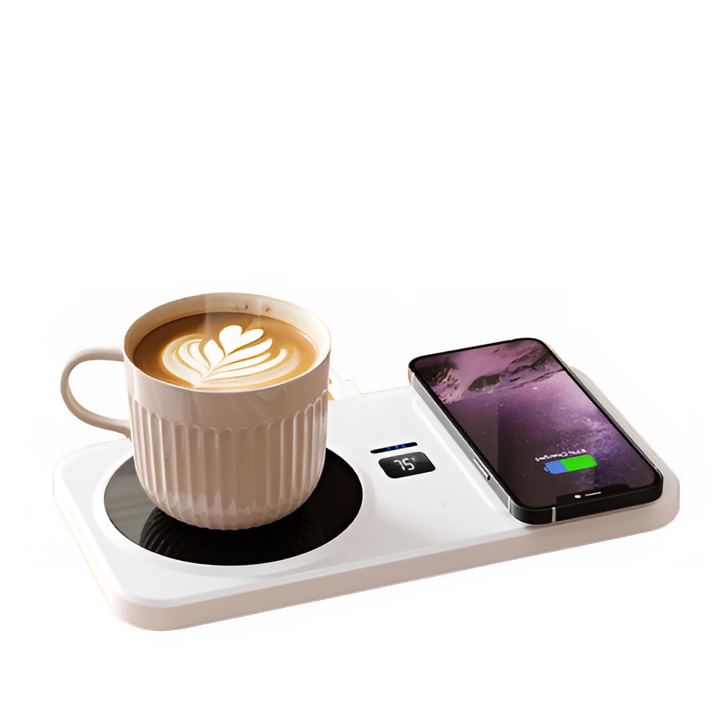 2 in 1 Wireless Charging Thermostatic Coffee Mug Warmer by All Mart Bristol Ltd