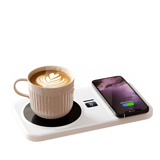 2 in 1 Wireless Charging Thermostatic Coffee Mug Warmer by All Mart Bristol Ltd