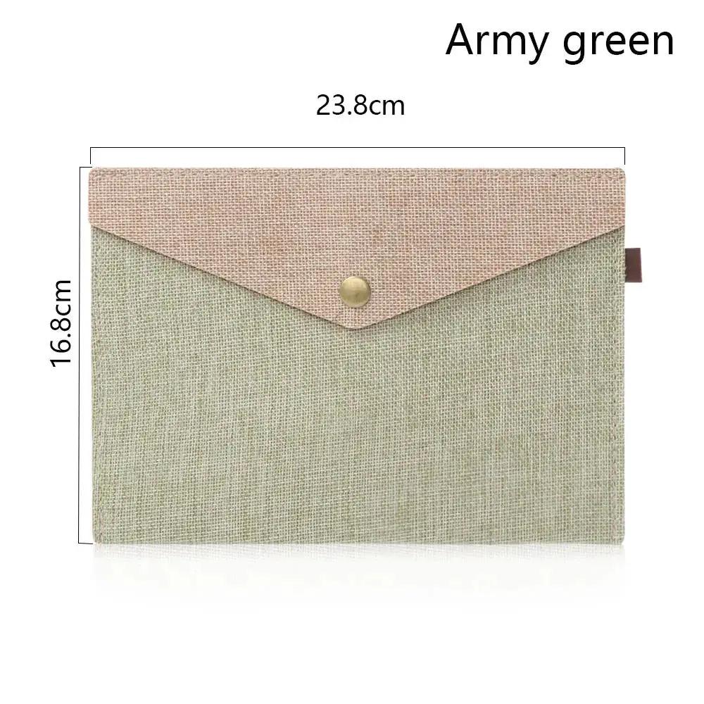 1PC A4/A5 Imitation Linen Big Capacity Document Bag Simple Canvas Felt File Bag Briefcase File Folders Office School Supplies by All Mart Bristol Ltd