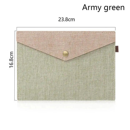 1PC A4/A5 Imitation Linen Big Capacity Document Bag Simple Canvas Felt File Bag Briefcase File Folders Office School Supplies by All Mart Bristol Ltd