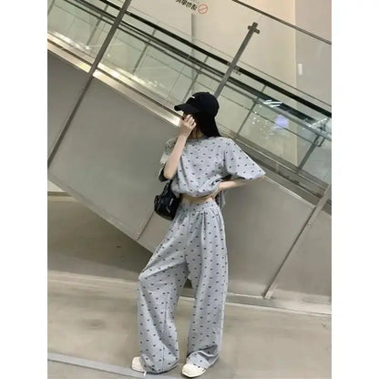Women's Suit Fashion 2 Piece Set Bow Short Sleeve Set Soft Material For Plus Size Women Casual Summer Loose Fit Slimming Design by All Mart Bristol Ltd