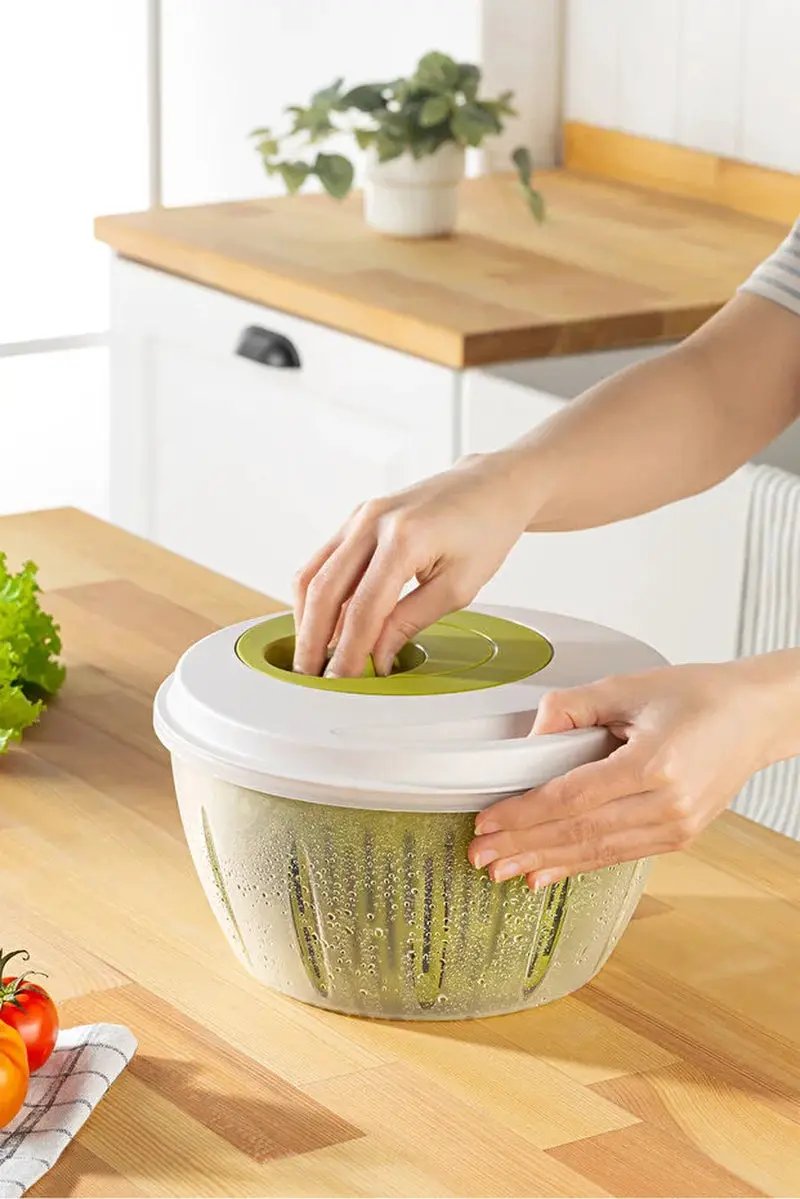 Salad Spinner 4.5L Vegetable Dryer with Ergonomic Handle Large Bowl by All Mart Bristol Ltd