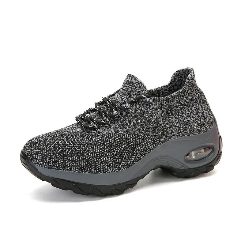 Plus-size Womens Flyknit Breathable Sneakers by Dropshipman