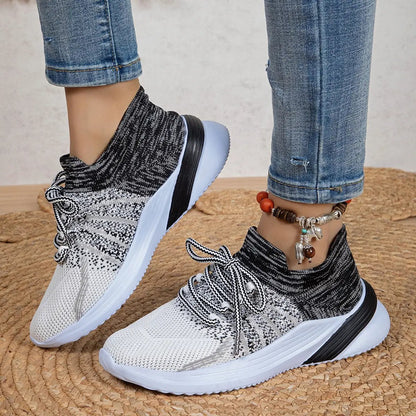 New Lace-up Sports Shoes Women Color-matching Breathable Mesh Shoes Running Walking Casual Sneakers by Dropshipman