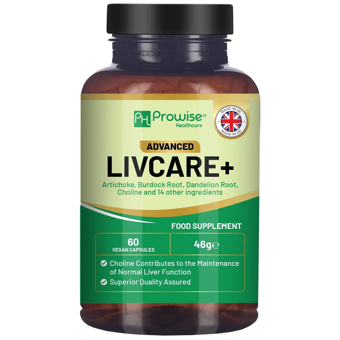 Prowise Advanced Livcare+ 60 Capsules Liver Cleanse Detox and Repair for men and women by Prowise Healthcare