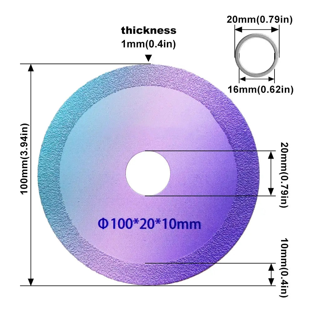 1-10pcs Ultra-Thin 100mm Diamond Saw Blade, for Tile Glass Marble Polishing, Fits Angle Grinder by All Mart Bristol Ltd