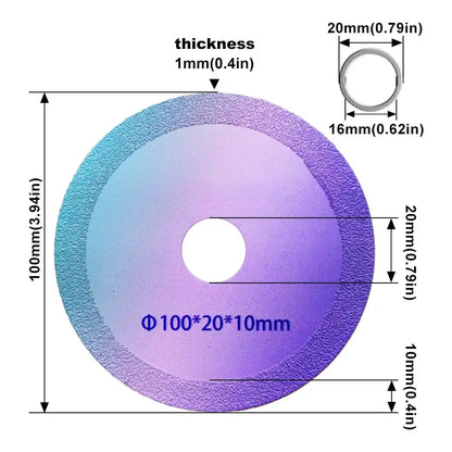 1-10pcs Ultra-Thin 100mm Diamond Saw Blade, for Tile Glass Marble Polishing, Fits Angle Grinder by All Mart Bristol Ltd