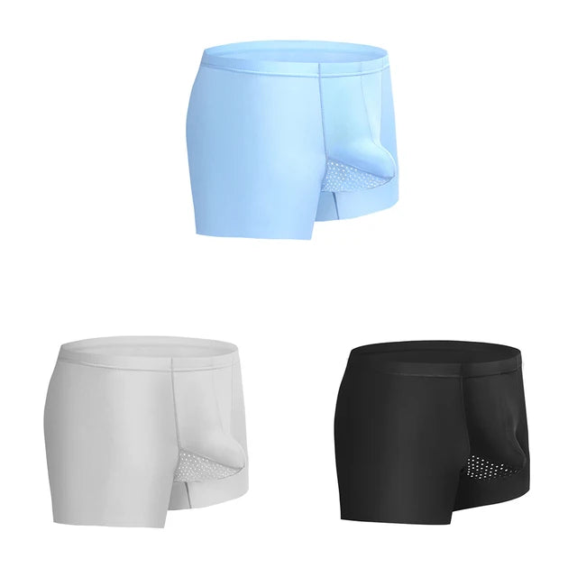 3PCS Men Boxer Shorts Mens Ice Silk Seamless Underwear Boxers Homme Ice Silk Boxershorts Breathable Mesh Panties Sexy Underpants by All Mart Bristol Ltd