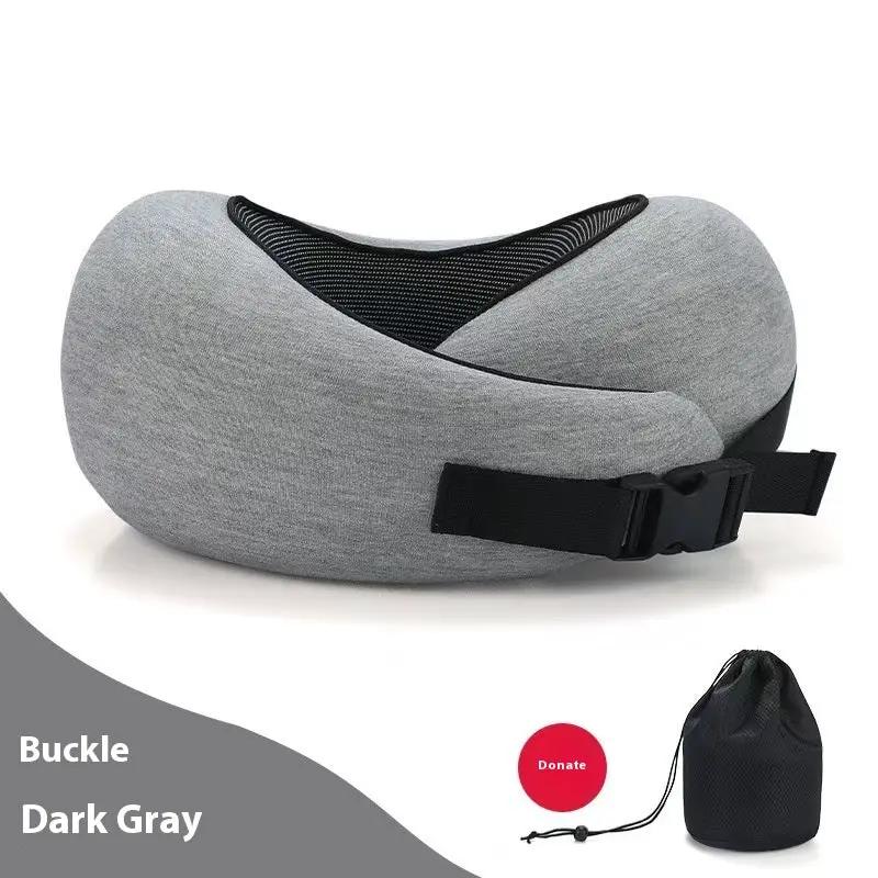 Soft Memory Foam Travel Neck Pillow U Shape Adjustable Support Comfortably Sleeping On Plane Car Office Noon Break by Dropshipman