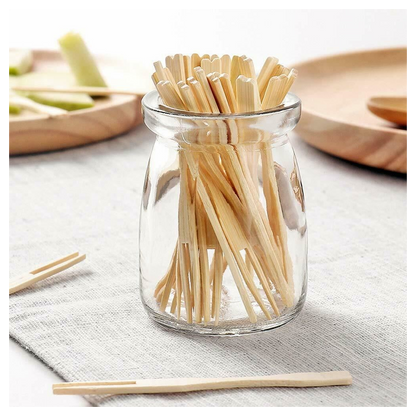 ECO Connection Pack Of 50 Disposable Natural Bamboo Skewer Forks by Aquarius