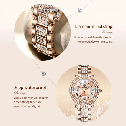 OLEVS Luxury Fashion ladies' watches Diamond dial waterproof diamond inlaid quartz watch for women beautiful trend dress watch by All Mart Bristol Ltd