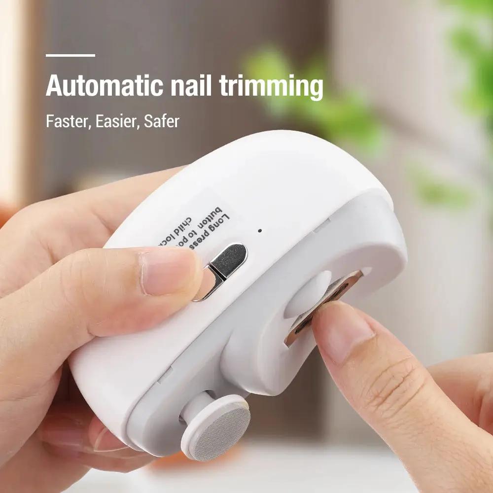 Electric Nail Clipper Grinding and Polishing with Light Automatic Nail Trimmer Rechargeable Nail Cutter Manicure for Baby Adult by All Mart Bristol Ltd