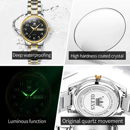 OLEVS Brand Ladies' Watch Quartz Watch Calendar Week Waterproof 5567 by All Mart Bristol Ltd