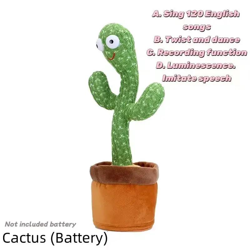 1Pc Dancing Cactus Toy,Repeat Talking ,Song Speaker Wriggle Dancing Sing Talk, Plushie Stuffed ,Interaction and Decoration by All Mart Bristol Ltd