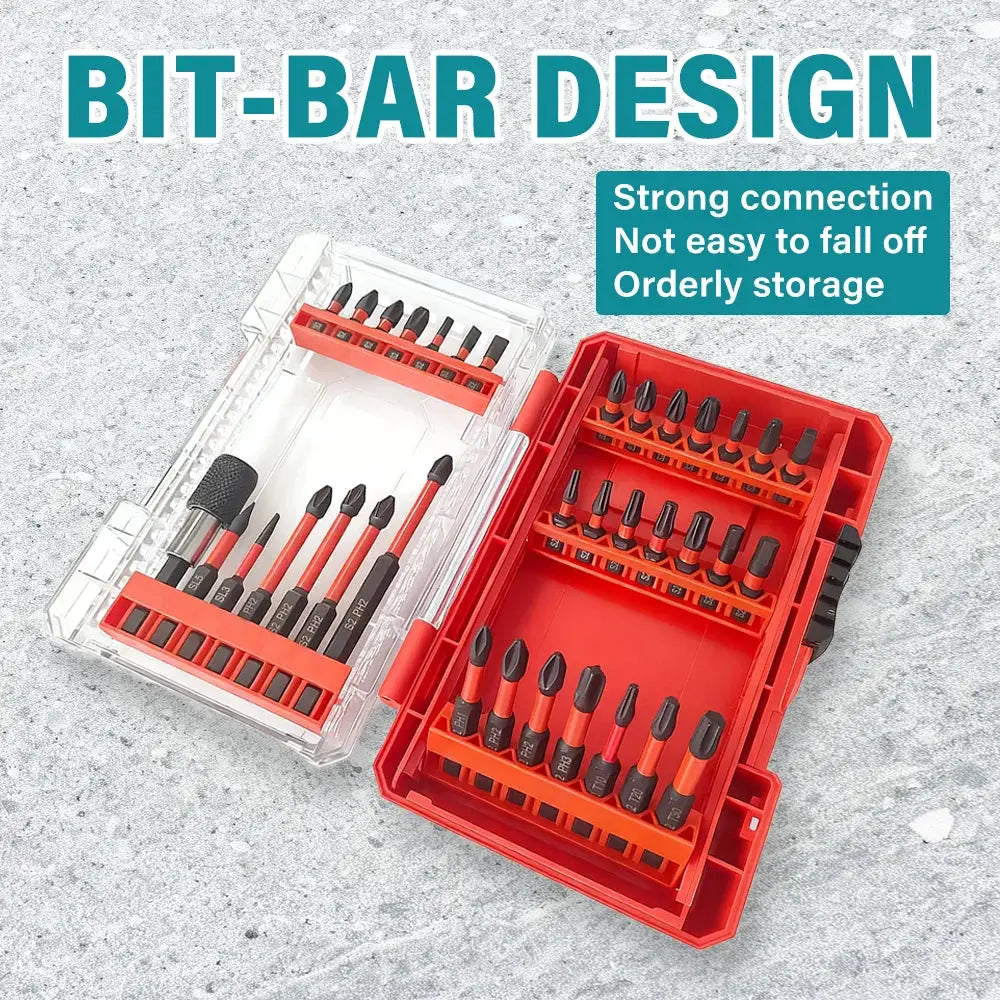 35Pcs Magnetic Screwdriver Bit Set S2 Steel Impact Driver Nut Sockets Anti-Slip High Hardness Tips with Portable Storage Case by All Mart Bristol Ltd