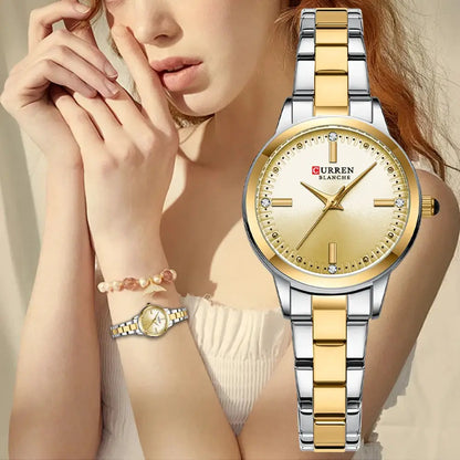 CURREN Women's Stainless Steel Strap Watch Perfect Blend of Minimalism and Fashion for Elegant Daily Wear with Box by All Mart Bristol Ltd