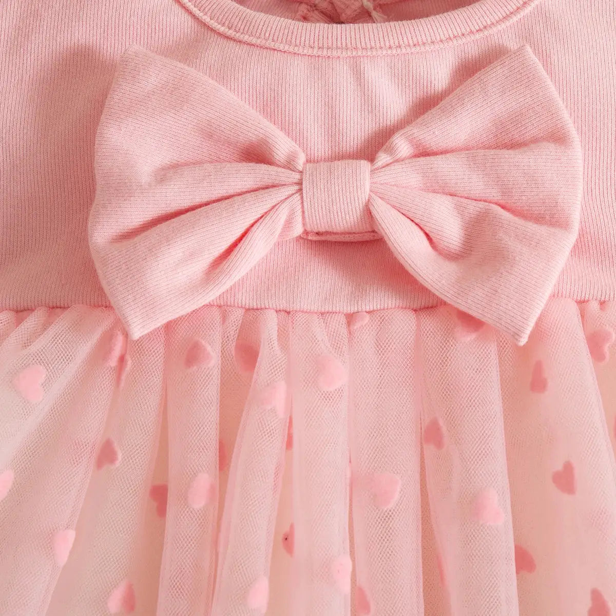Baby Girl Dresses Summer New Flying Sleeve Love Embroidered Mesh Girl Dress Sweet Bow Round Neck Baby Clothing by All Mart Bristol Ltd